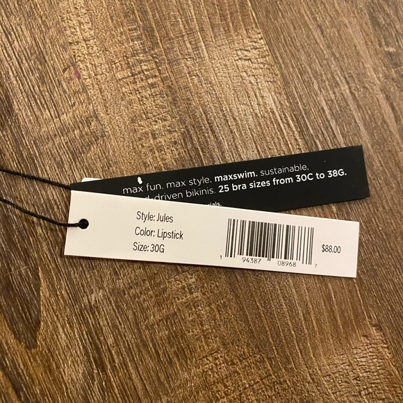 Maxswim Jules Bikini Top Lipstick NWT 30G - Picture 5 of 5